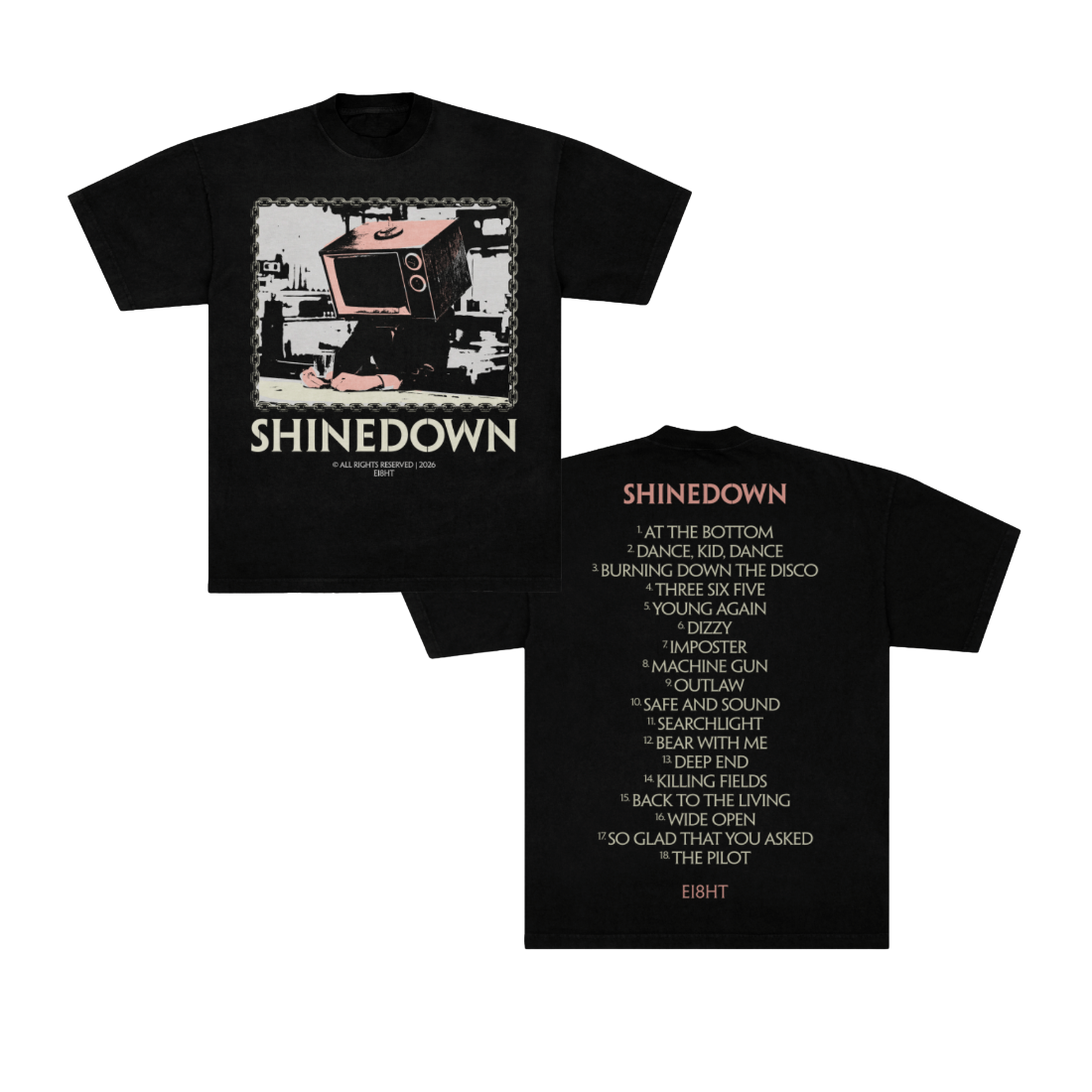 TV Man Tracklist Tee – Shinedown
