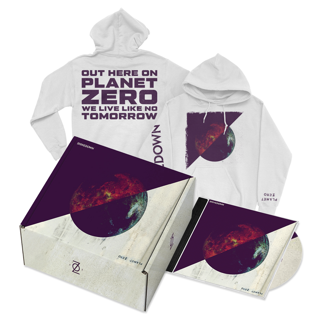 Planet Zero White Hoodie CD Box